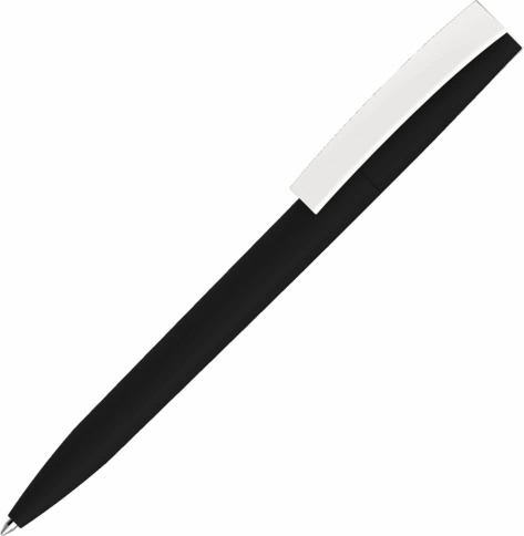 Ручка пластиковая шариковая Vivapens ZETA SOFT, чёрная с белым фото 1