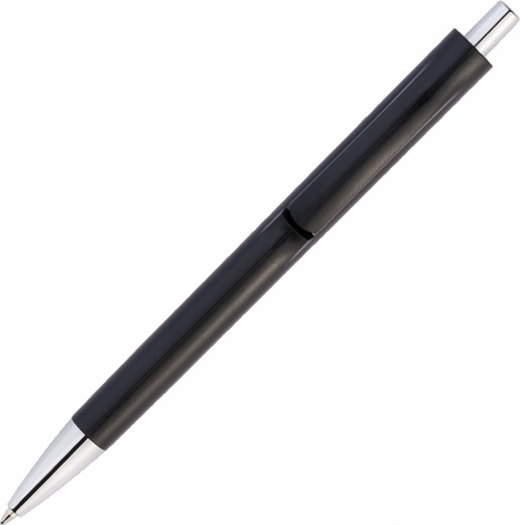 Ручка пластиковая шариковая Vivapens IGLA CHROME, чёрная фото 3