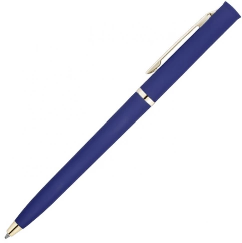 Ручка пластиковая шариковая Vivapens EUROPA SOFT GOLD, тёмно-синяя с золотистым фото 3