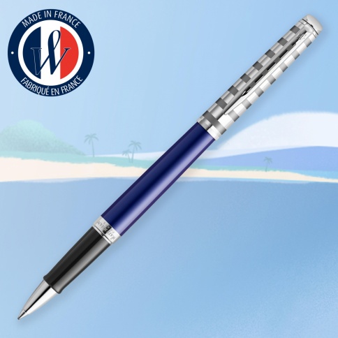 Ручка роллер Waterman Hemisphere Deluxe (2117787) Marine Blue F черные чернила подар.кор. фото 2