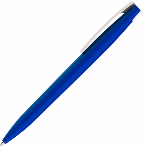 Ручка пластиковая шариковая Vivapens ZETA SOFT, синяя с белым фото 2