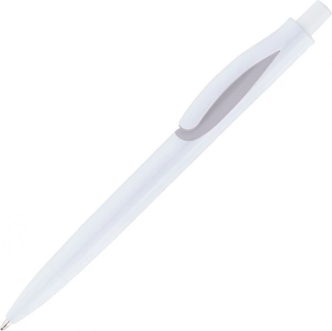 Ручка пластиковая шариковая Solke Focus, белая с серым фото 1