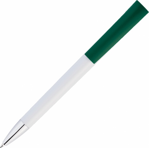 Ручка пластиковая шариковая Vivapens ZETA, белая с зелёным фото 3