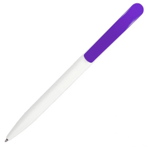 Ручка пластиковая шариковая SOLKE Vivaldi, белая с фиолетовым фото 3
