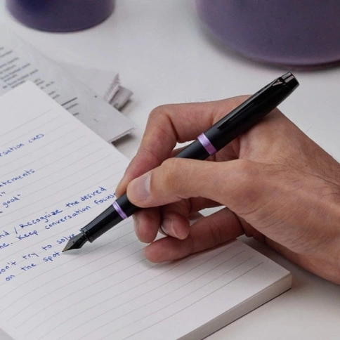 Ручка перьевая Parker IM Vibrant Rings F315 (2172948) Amethyst Purple PVD; F сталь нержавеющая; подар.коробка. фото 5