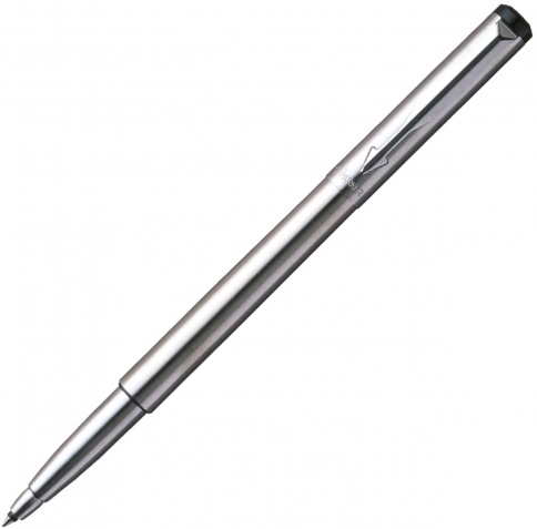 Ручка роллер Parker Vector Standard T01 (2025444) Stainless Steel CT M синие, чернила подар.кор., серебристая фото 1