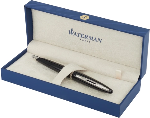 Шариковая ручка Waterman Carene (S0293950) Black ST; M синие чернила; подарочная коробка фото 4