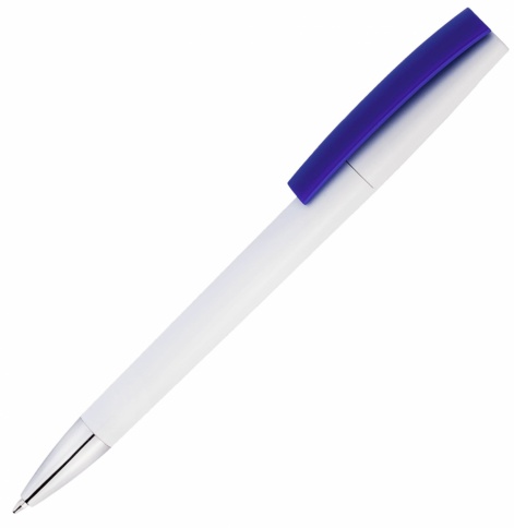 Ручка пластиковая шариковая Vivapens ZETA, белая с синим фото 1