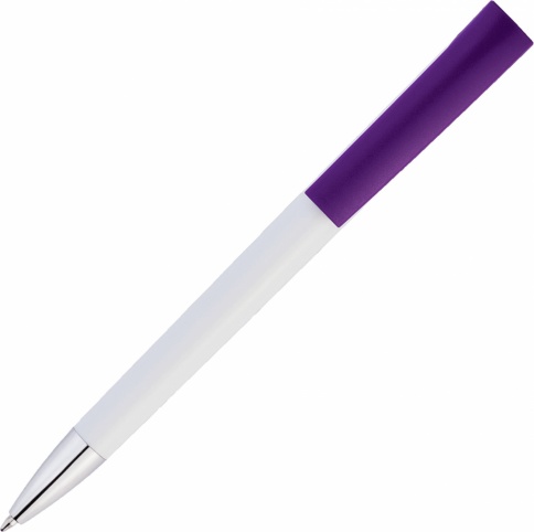 Ручка пластиковая шариковая Vivapens ZETA, белая с фиолетовым фото 3