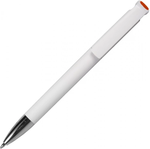 Ручка пластиковая шариковая Z-PEN, GRACIA, белая с оранжевым фото 2