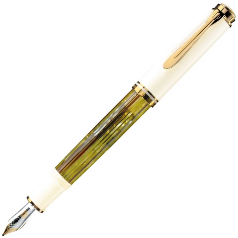 Ручка перьевая Pelikan Souveraen M 400 (PL934174) White Tortoise M перо золото 14K покрытое родием подар.кор. фото 1