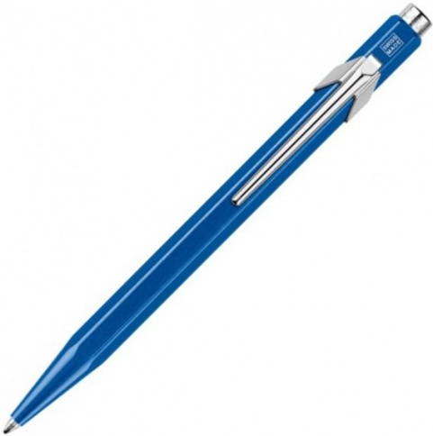 Ручка шариковая Carandache Office Popline Metal-X (849.640) Blue Metallic M синие чернила подар.кор. фото 1