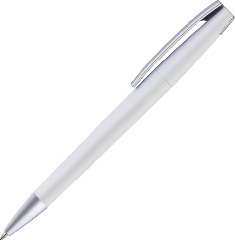 Ручка пластиковая шариковая Vivapens ZETA COLOR, белая с серебристым фото 2