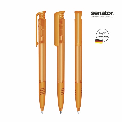 Шариковая ручка Senator Super Hit Clear Soft Grip Zone, оранжевая фото 2