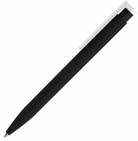 Ручка пластиковая шариковая Vivapens CONSUL SOFT, чёрная с белым фото 2
