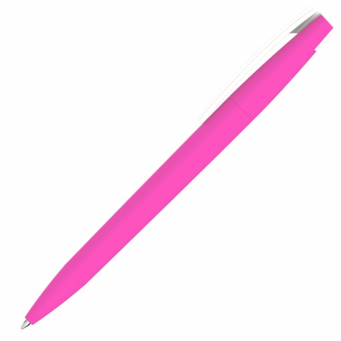 Ручка пластиковая шариковая Vivapens ZETA SOFT, розовая с белым фото 2