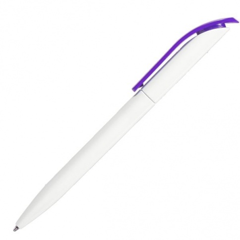 Ручка пластиковая шариковая SOLKE Vivaldi, белая с фиолетовым фото 2