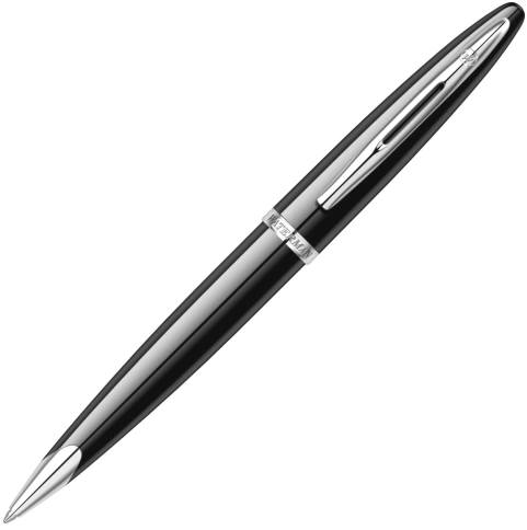 Шариковая ручка Waterman Carene (S0293950) Black ST; M синие чернила; подарочная коробка фото 1
