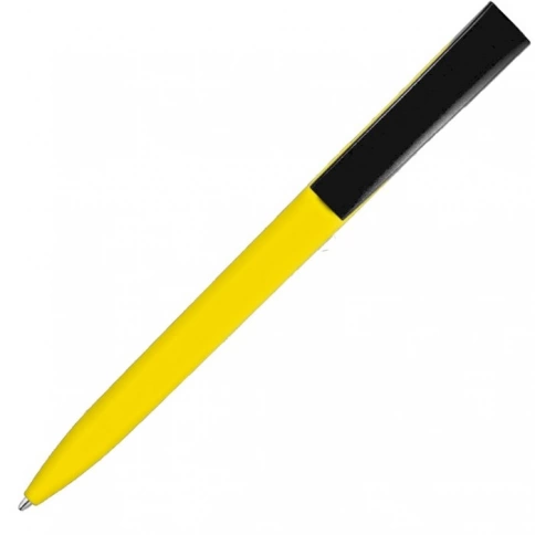 Ручка пластиковая шариковая Vivapens ZETA SOFT MIX, жёлтая с чёрным фото 3