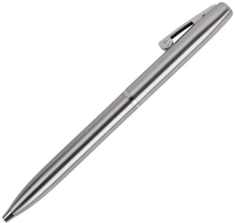 Ручка металлическая шариковая B1 Clicker, серебристая фото 2