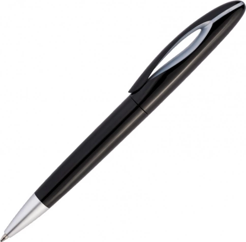 Ручка пластиковая шариковая Vivapens OKO, черная с серым фото 2