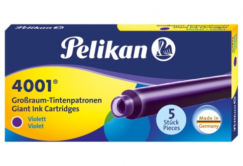 Картридж Pelikan Ink 4001 Giant GTP/5 (PL310664) фиолетовые чернила для ручек перьевых (5шт) фото 1
