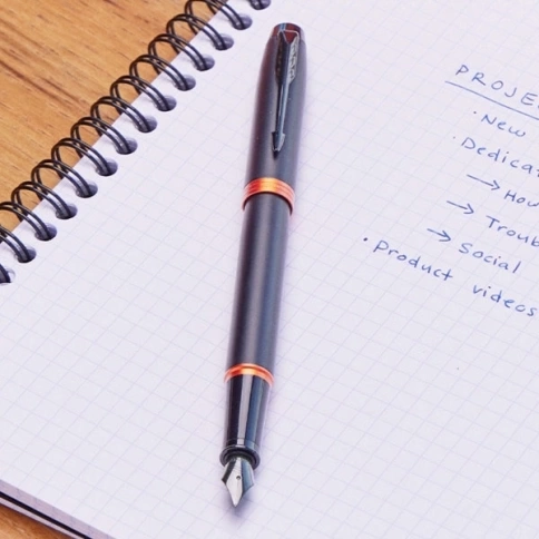 Ручка перьевая Parker IM Vibrant Rings F315 (2172943) Flame Orange PVD; F сталь нержавеющая; подар.коробка. фото 6