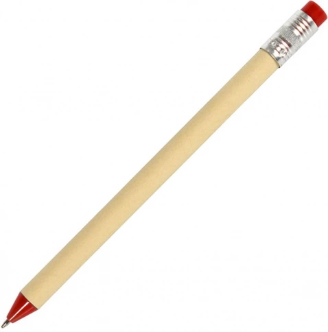Ручка картонная шариковая Neopen N12, бежевая с красным фото 1