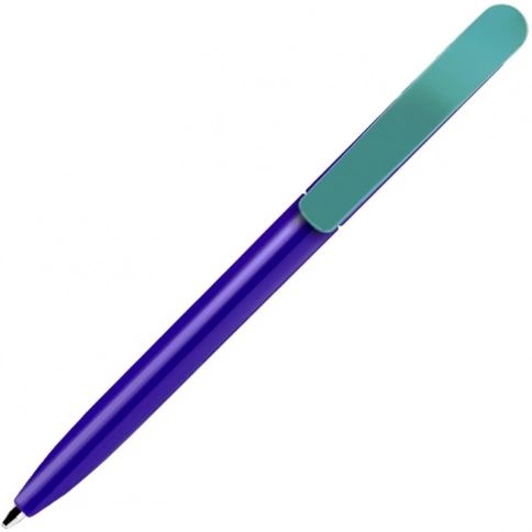 Ручка пластиковая шариковая SOLKE Vivaldi Color, синяя с бирюзовым фото 2