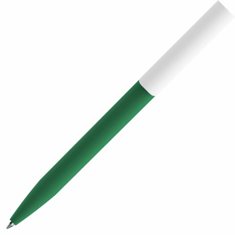 Ручка пластиковая шариковая Vivapens CONSUL SOFT, зелёная с белым фото 3