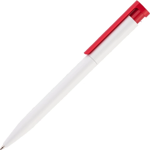 Ручка пластиковая шариковая Vivapens CONSUL, белая с красным фото 3