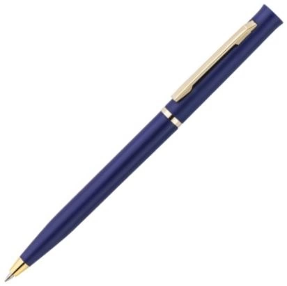 Ручка пластиковая шариковая Vivapens EUROPA GOLD, тёмно-синяя фото 1