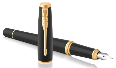 Ручка перьевая Parker Urban Core F309 (1931593) Muted Black GT F перо сталь нержавеющая подар.кор. фото 4