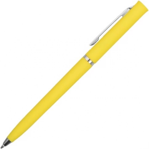 Ручка пластиковая шариковая Vivapens EUROPA SOFT, желтая фото 2