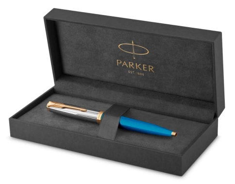 Шариковая ручка Parker 51 Premium (2169080) Turquoise GT; M черные чернила; подарочная коробка. фото 10
