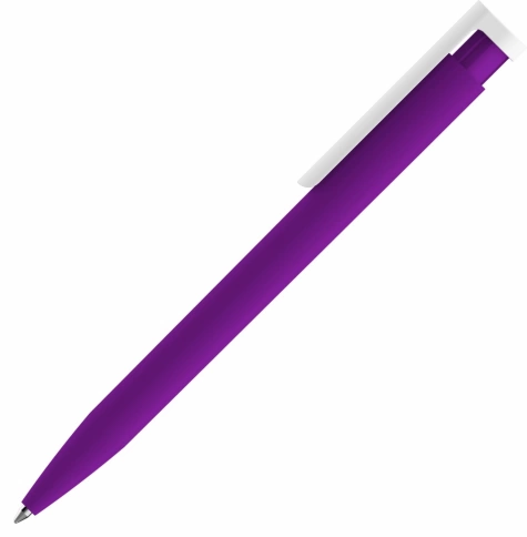 Ручка пластиковая шариковая Vivapens CONSUL SOFT, фиолетовая с белым фото 2