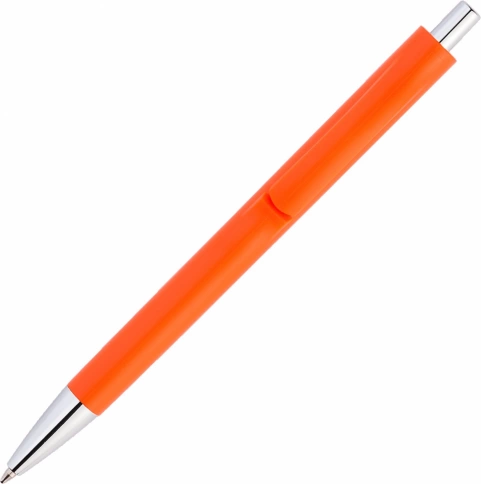 Ручка пластиковая шариковая Vivapens IGLA CHROME, оранжевая фото 3