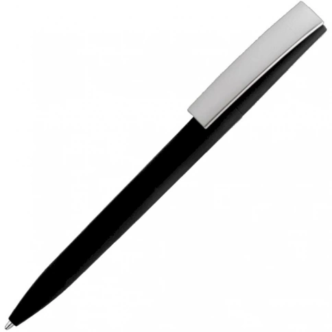 Ручка пластиковая шариковая Solke ZETA SOFT MIX, чёрная с серебристым фото 1