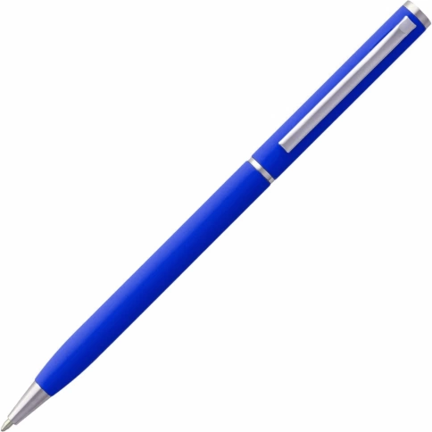 Ручка металлическая шариковая Vivapens Hilton, синяя с серебристым фото 3