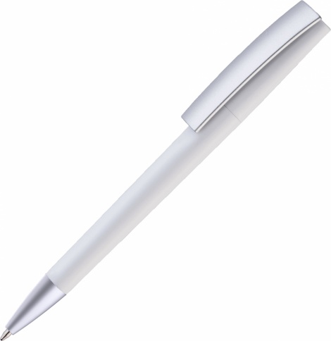 Ручка пластиковая шариковая Vivapens ZETA COLOR, белая с серебристым фото 1