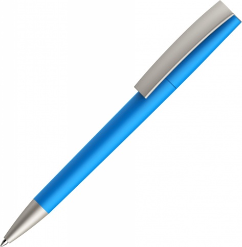 Ручка пластиковая шариковая Vivapens ZETA COLOR, голубая с серебристым фото 1