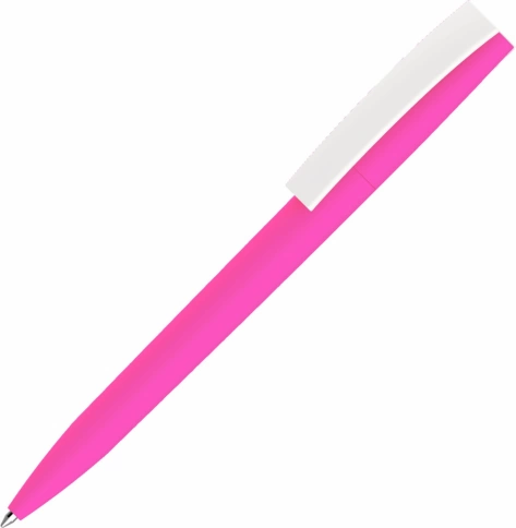 Ручка пластиковая шариковая Vivapens ZETA SOFT, розовая с белым фото 1
