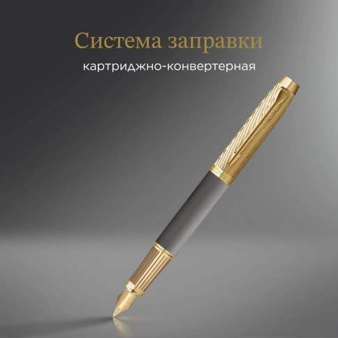 Перьевая ручка Parker Ingenuity Pioneers F571 (2200949) Arrow Grey GT; F подарочная коробка фото 8