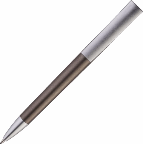 Ручка пластиковая шариковая Vivapens ZETA METALLIC, графитовая с серебристым фото 3