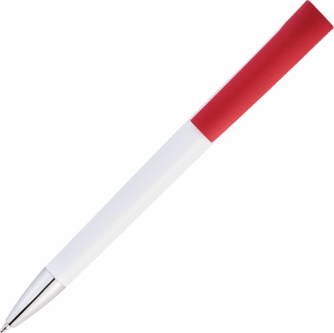 Ручка пластиковая шариковая Vivapens ZETA, белая с красным фото 2