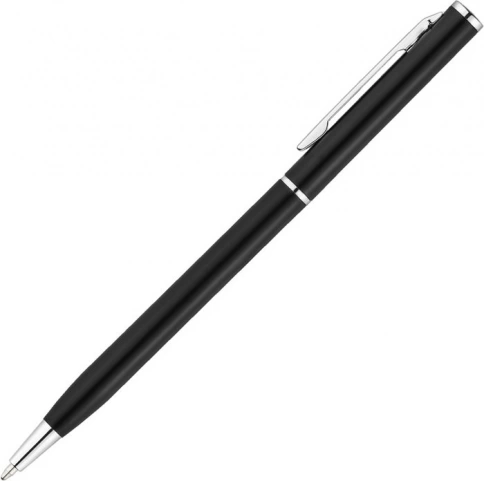 Ручка металлическая шариковая Vivapens Hilton, чёрная с серебристым фото 2