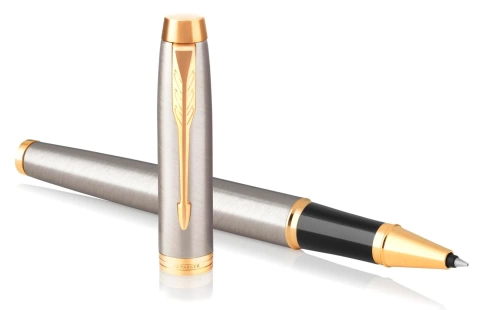 Роллер ручка Parker IM Core T321 (1931663) Brushed Metal GT F черн. черн. подар.кор. фото 7