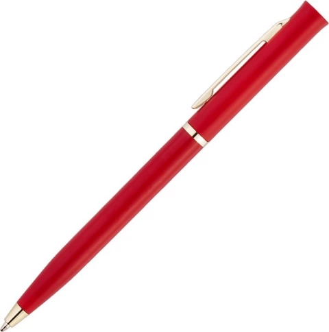 Ручка пластиковая шариковая Vivapens EUROPA GOLD, красная фото 2