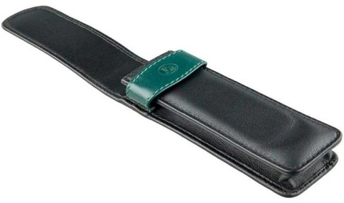 Футляр Pelikan TG22 (PL923722) для 2х ручек черный/зеленый натур.кожа фото 3