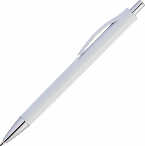 Ручка пластиковая шариковая Vivapens IGLA CHROME, белая фото 2